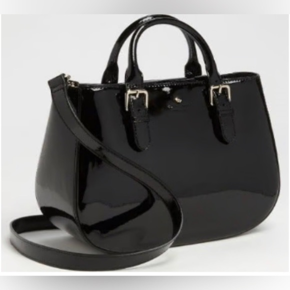 Kate Spade New York Cameron Street Miles Black Patent Leather Shoulder Bag - Picture 1 of 9